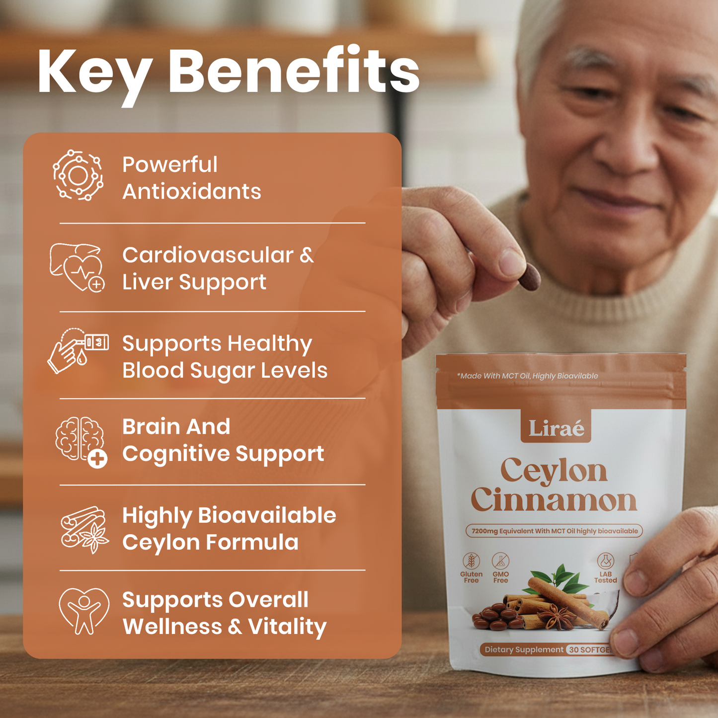 Ceylon Cinnamon 7200mg Equivalent with MCT Oil