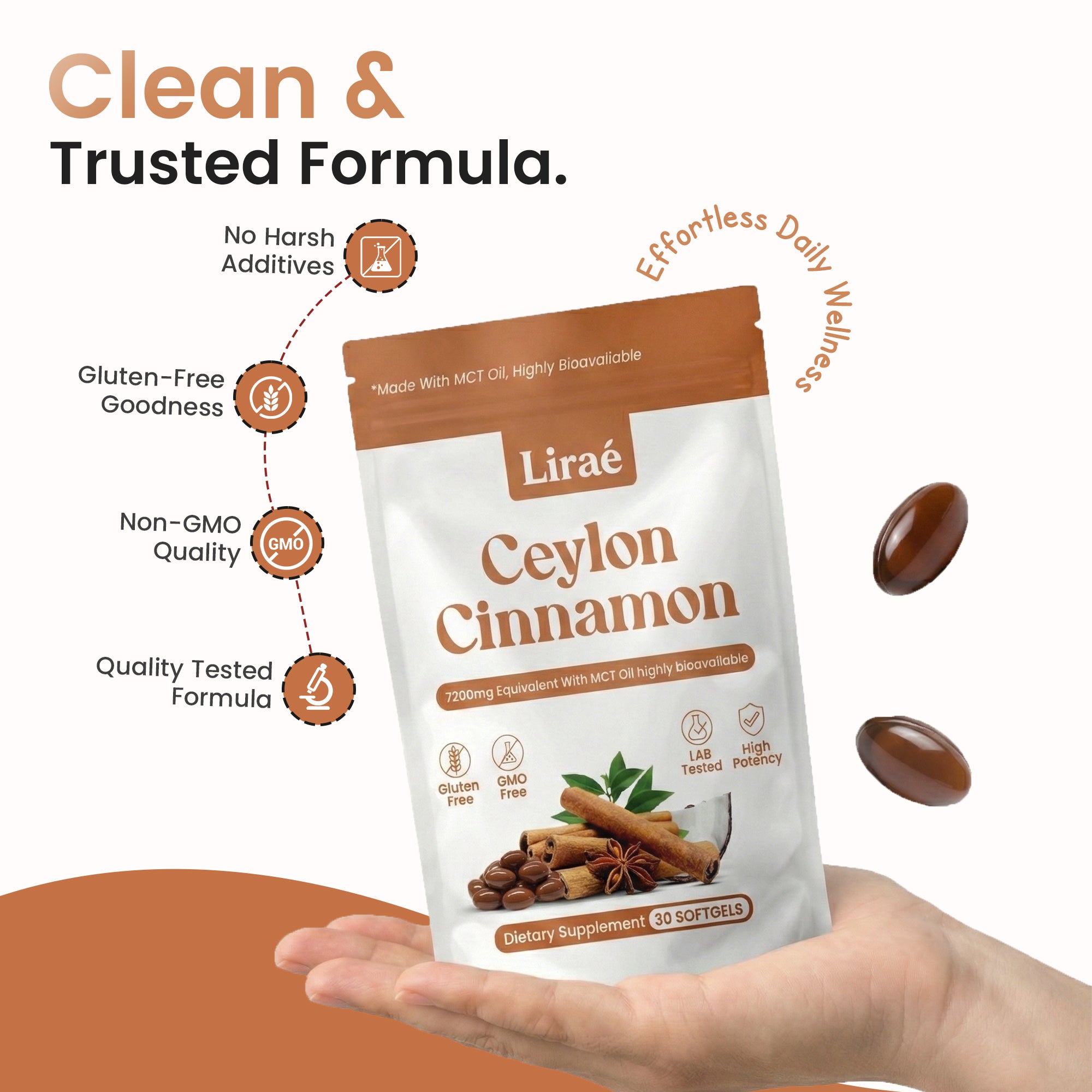 Ceylon Cinnamon 7200mg Equivalent with MCT Oil