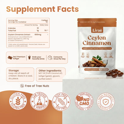 Ceylon Cinnamon 7200mg Equivalent with MCT Oil